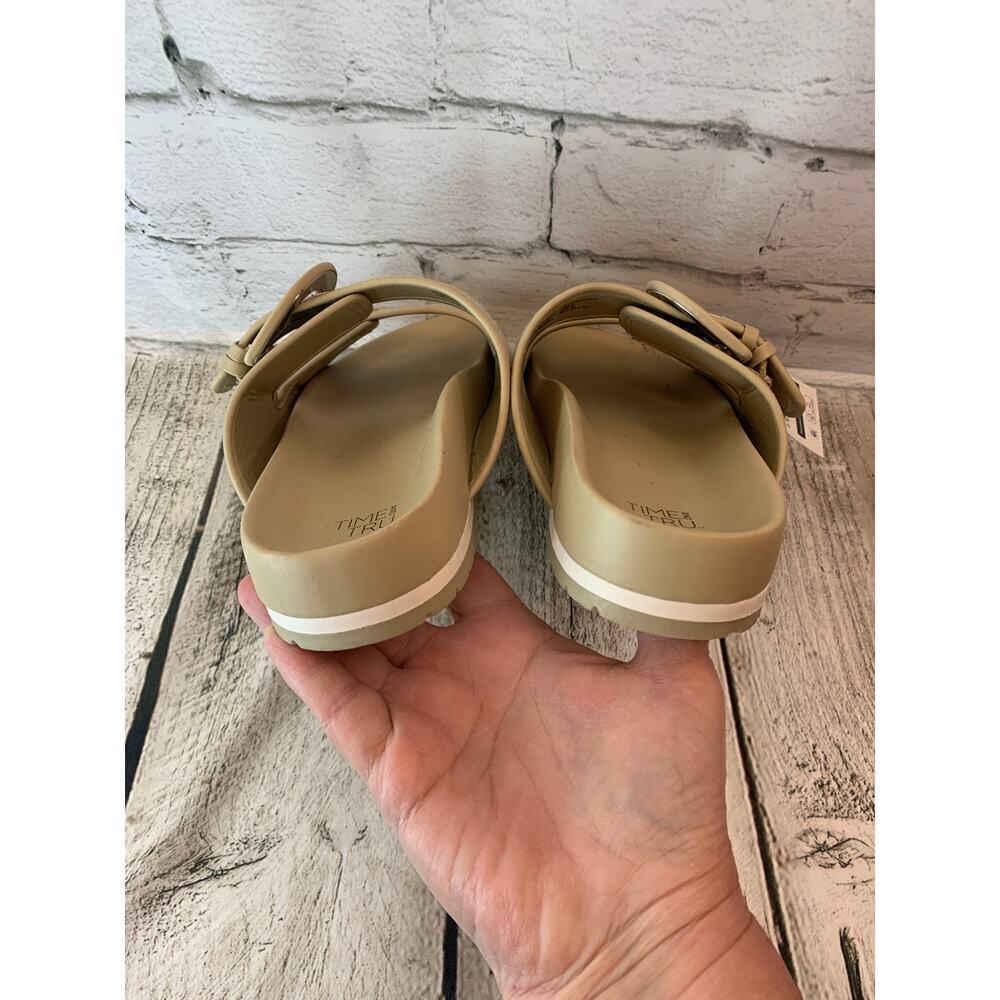 TIME AND TRU Women's Dress Comfort Footbed Adjustable Slide Sandals / Size: 6 - Picture 9 of 9